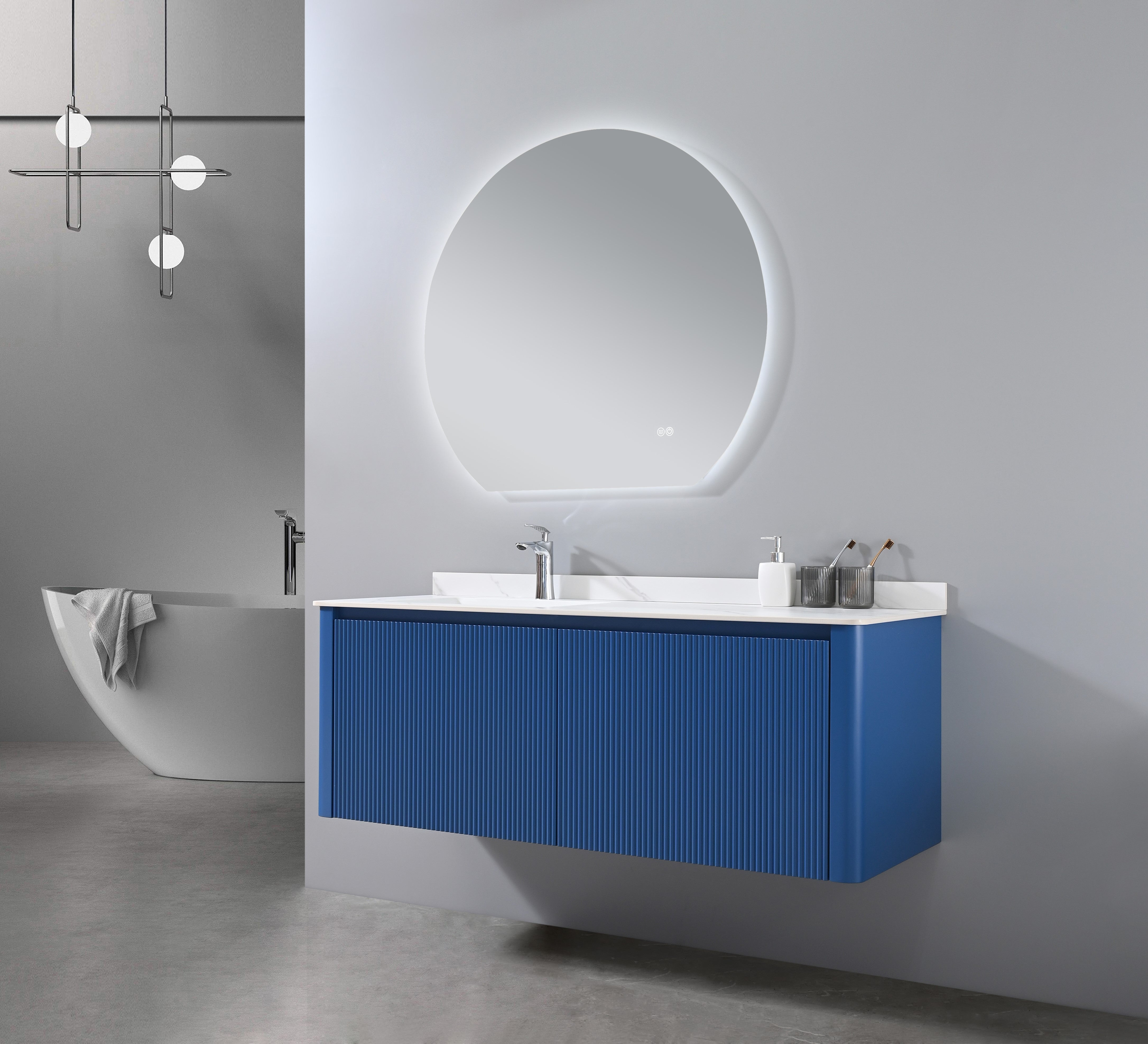 Vanité-Lavabo Eleganza 55" Bleu